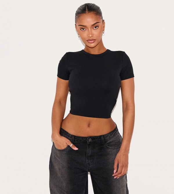 Shape Built In Bra Sculpt Crop T-Shirt