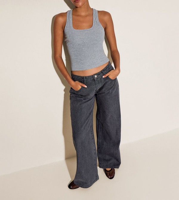 Low Rise Wide Leg Jeans