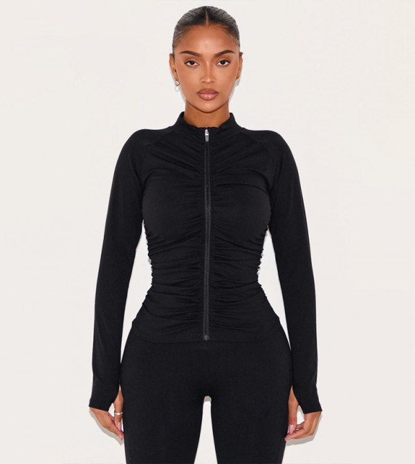 Shape Ruched Zip Track Jacket
