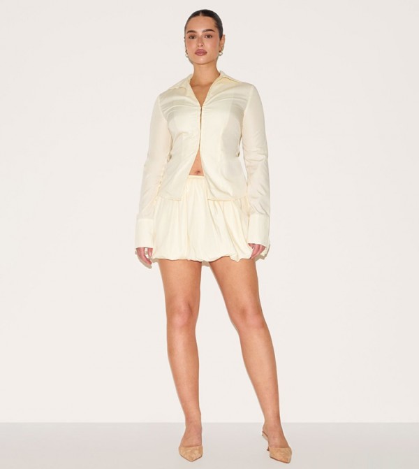 Shape Tailored Puffball Mini Skirt
