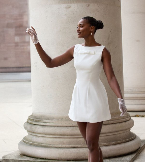 Premium Bow Detail A-Line Mini Dress