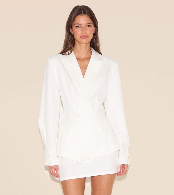 Cinched Waist Fitted Blazer