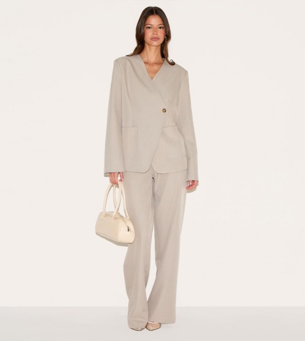 Solid Mid Rise Trousers