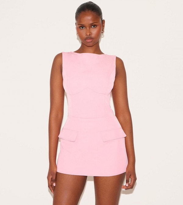 Woven Pocket Detail Sleeveless Skort Playsuit