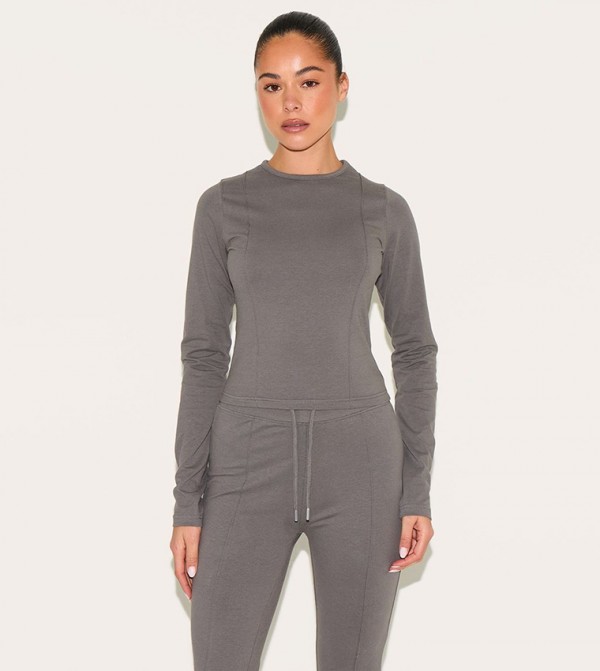 Seam Detail Long Sleeves Top