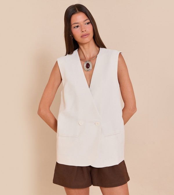 Solid Oversized Waistcoat