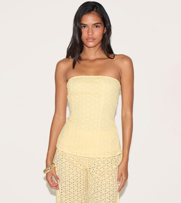 Embroidered Bandeau Top