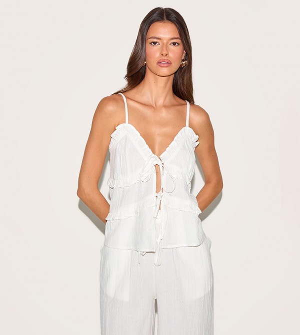 Textured Strappy Cami Top