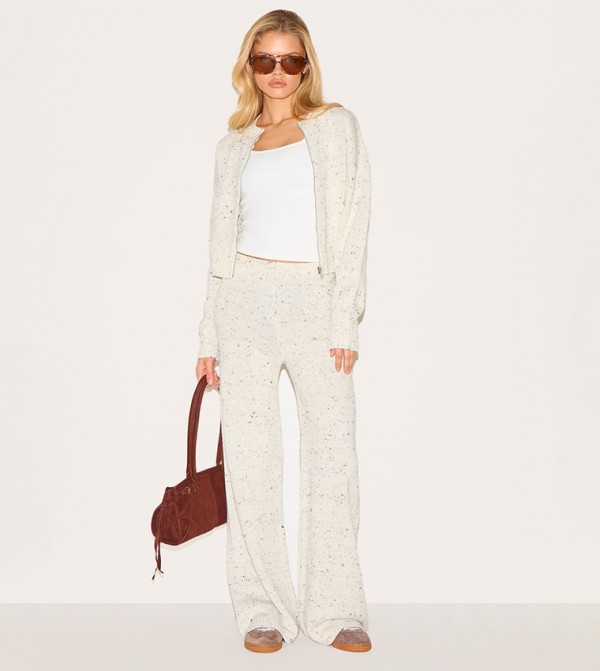 Space Dye Wide Leg Trousers