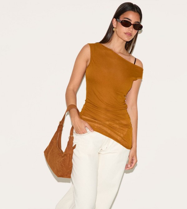 Sheer Soft Touch Cowl Neck Top
