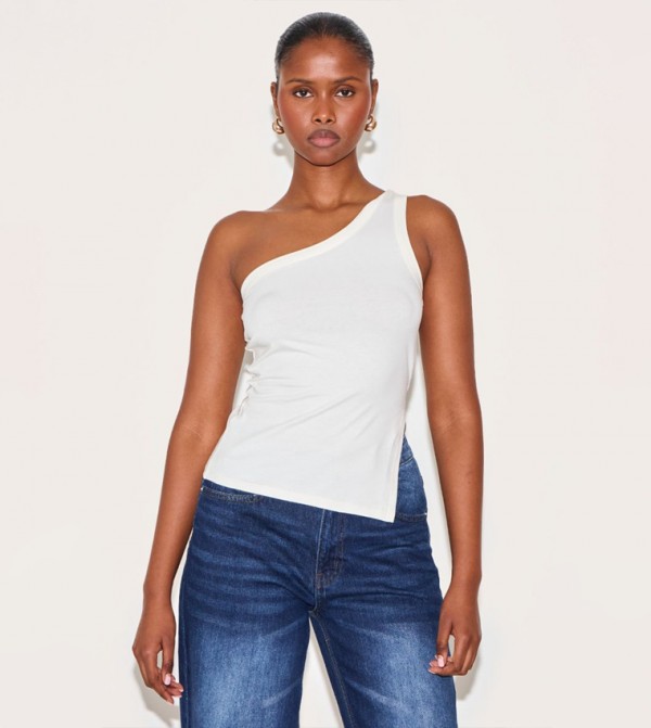Solid One Shoulder Top