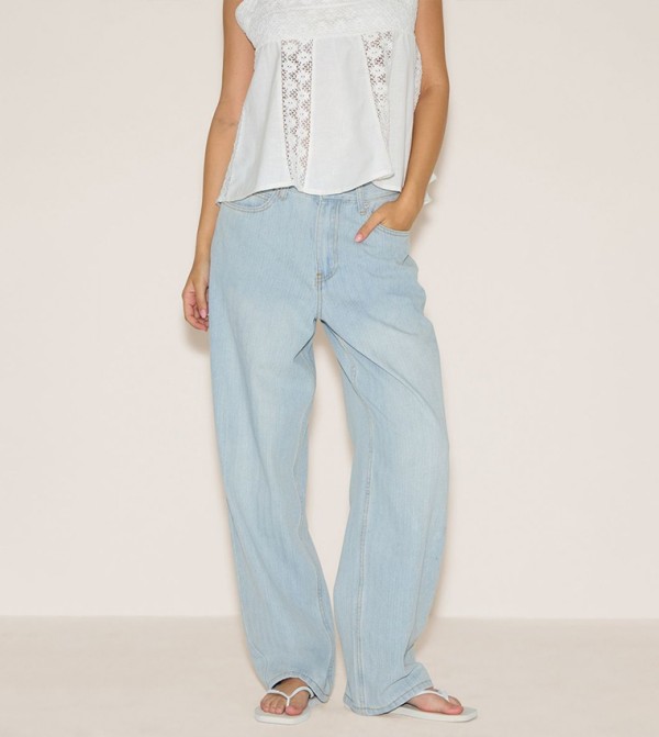 Lightweight Slouchy Wide Leg Jeans