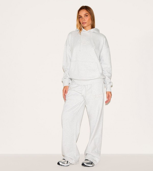 Premium Embossed Wide Leg Sweatpants