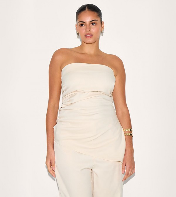 Curve Solid Tailored Woven Top