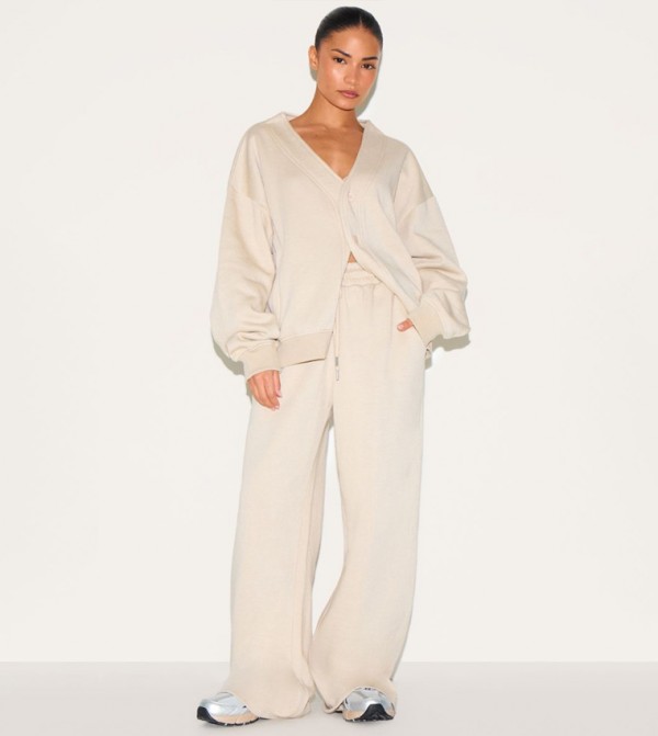 Petite Draw String Wide Leg Sweatpants