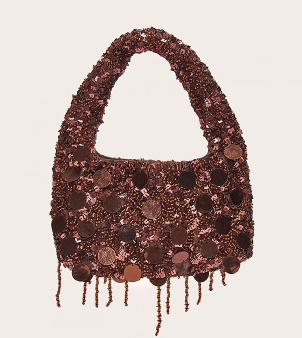 Sequined Tassel Mini Shoulder Bag