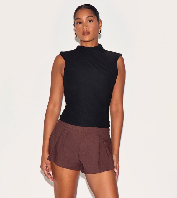 Soft Touch Ruched Detail Sleeveless Top
