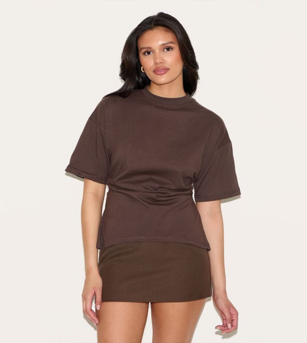 Ruched Side Detail Short Sleeves T-Shirt