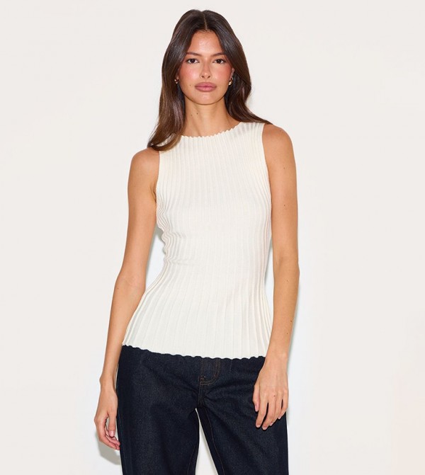 Rib Knit Boat Neck Peplum Top