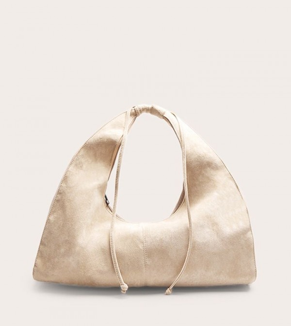 Faux Suede Slouchy Shoulder Bag