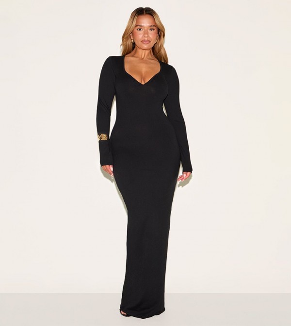 Shape Sculpt Sweetheart Neck Maxi Dress