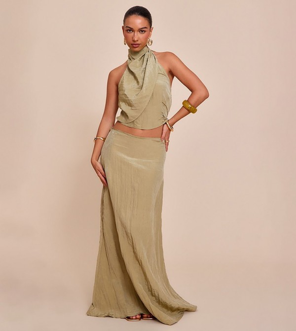 Textured Floaty Maxi Skirt