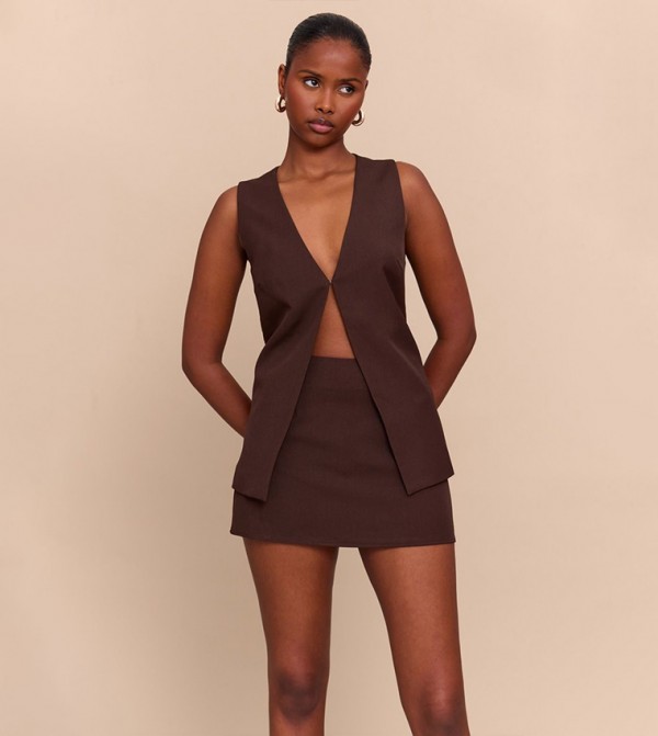 Woven Tailored Hook and Eye Waistcoat