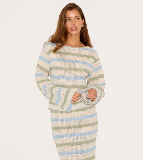 Striped Long Sleeves Top