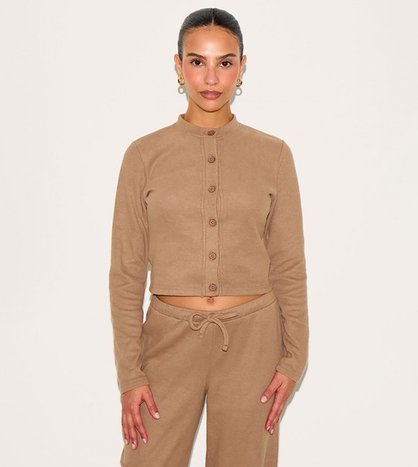 Petite Super Soft Button Down Long Sleeves Top