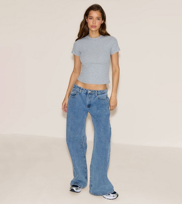 Soft Ribbed Short Sleeves Crop Top