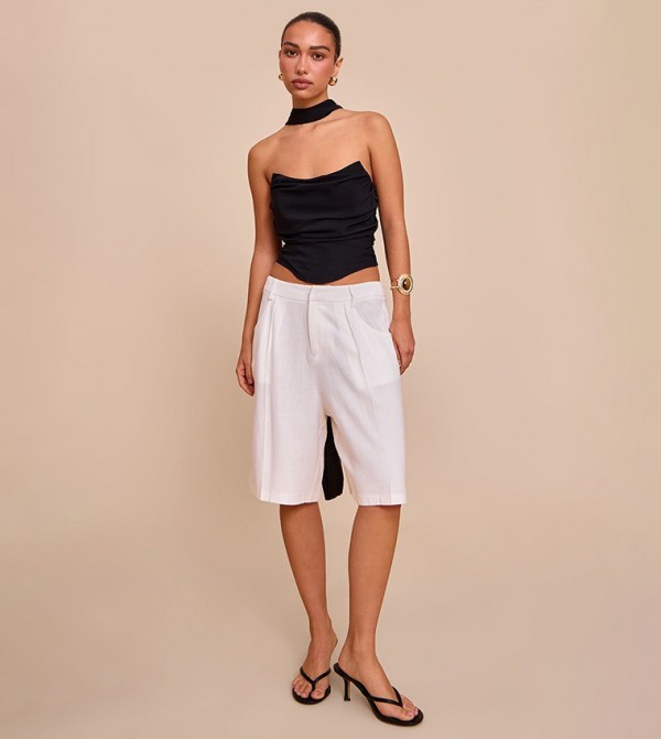 Linen Tailored Long Shorts