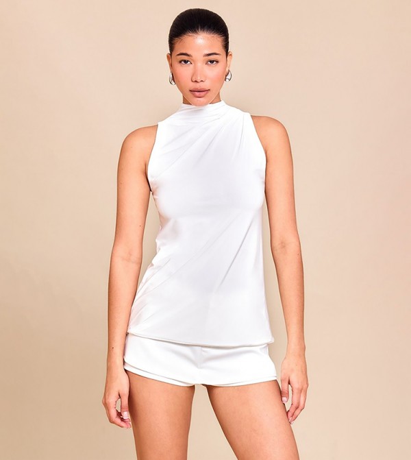 Double Layer Slinky Drapey Sleeveless Top