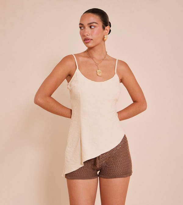 Peach Skin Asymmetric Cami Top