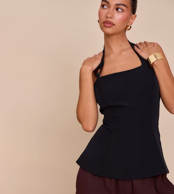 Trim Detail Halterneck Top