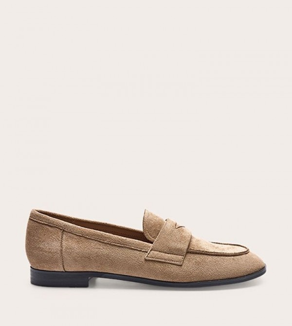 Faux Suede Round Toe Loafers