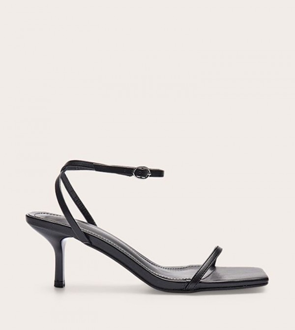 PU Square Toe Square Toe Barely There Heel Sandals