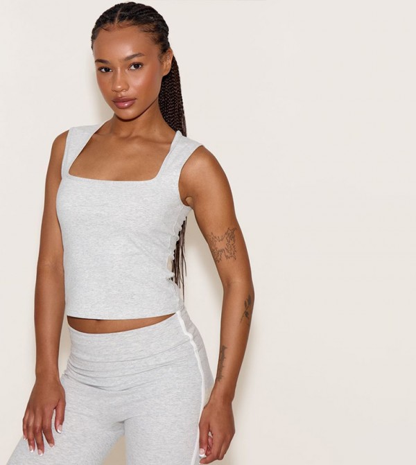 Petite Sculpt Square Neck Gym Top