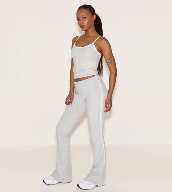 Petite Ash Sculpt Contrast Detail Yoga Pants