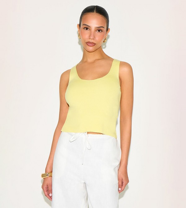 Petite Scoop Neck Crop Top