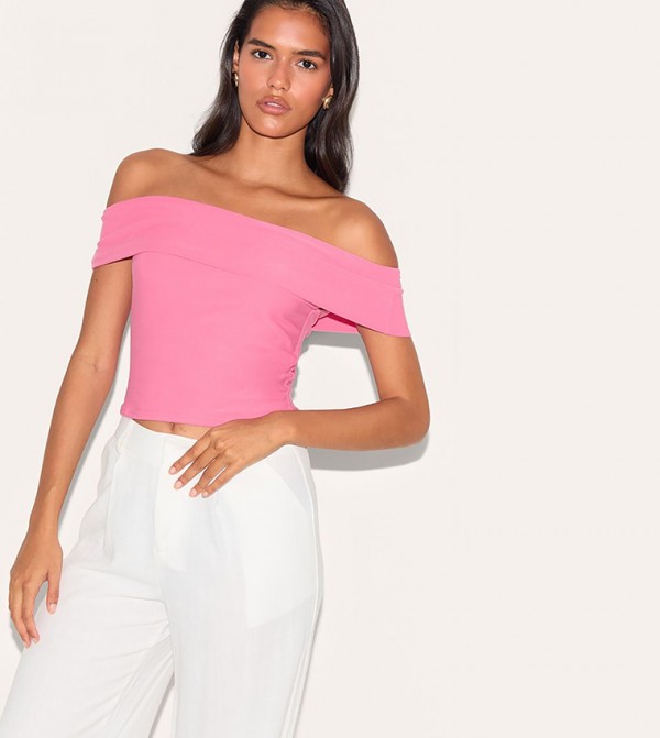 Soft Touch Bardot Crop Top