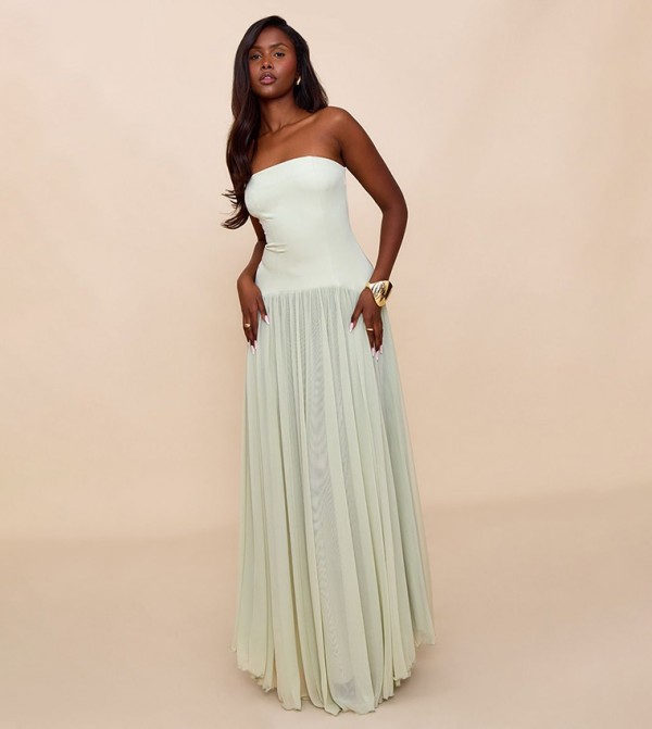 فستان ماكسي شيفون سترابلس 