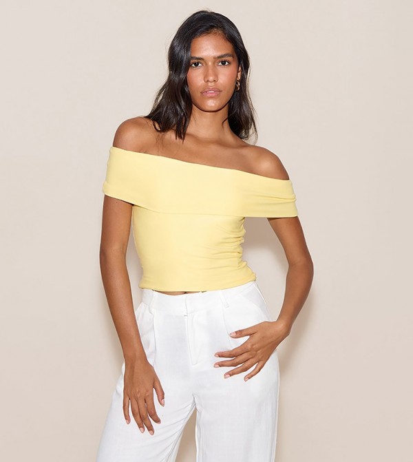 Soft Touch Bardot Crop Top