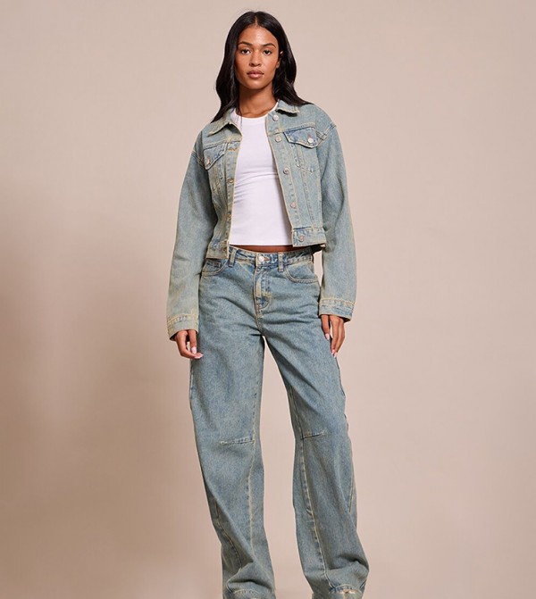 Tall Vintage Seam Detail Low Rise Barrel Jeans