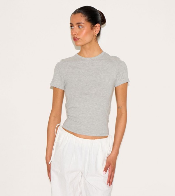 Tall Soft Short Sleeves Crop Top