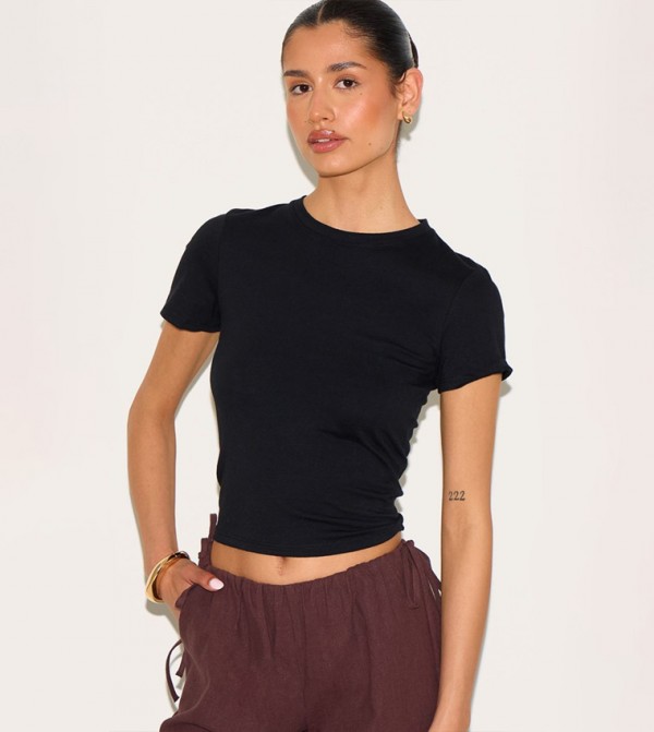 Tall Soft Short Sleeves Crop Top