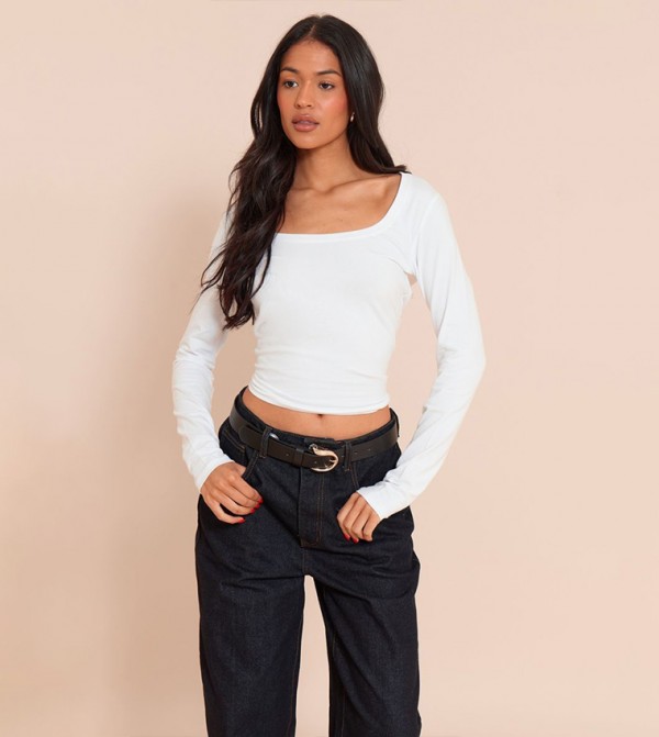 Tall Soft Long Sleeves Crop Top