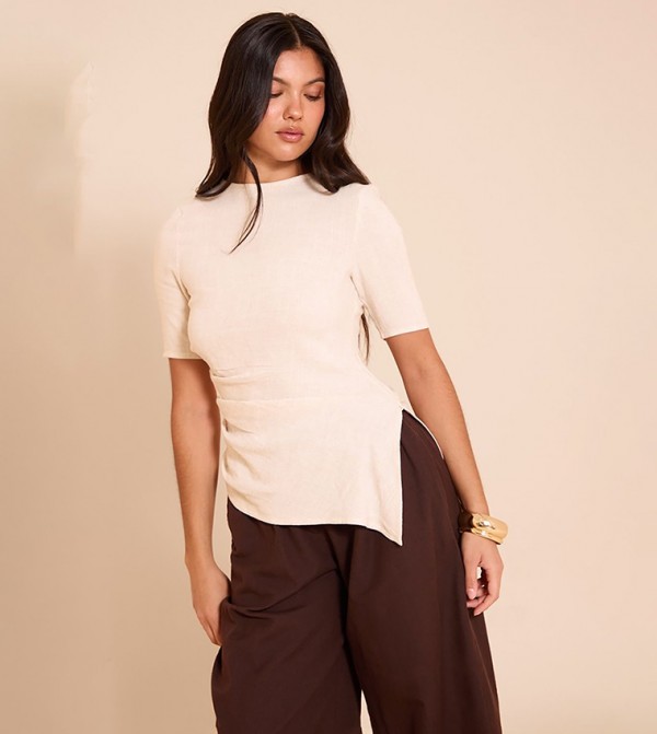 Lightweight Ruched Side Detail T-Shirt
