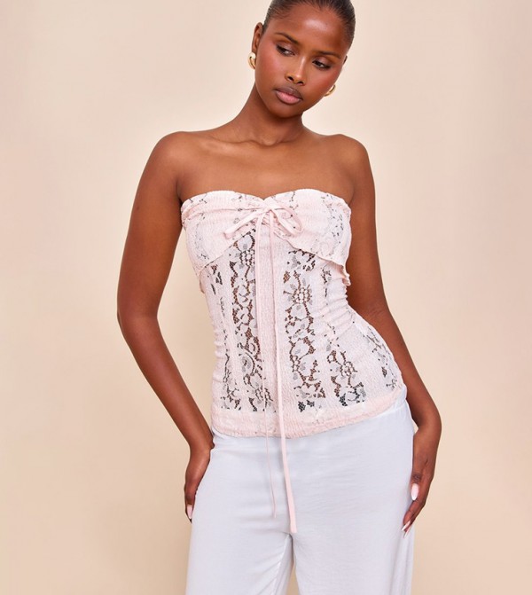 Fitted Lace Bandeau Top
