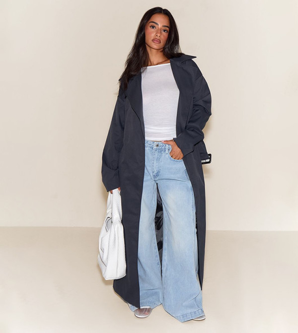 كوت ترنش بخصر بربطة للمقاسات الصغيرة 