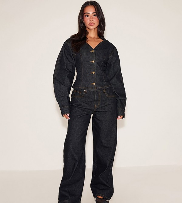 Petite Wide Leg Balloon Jeans